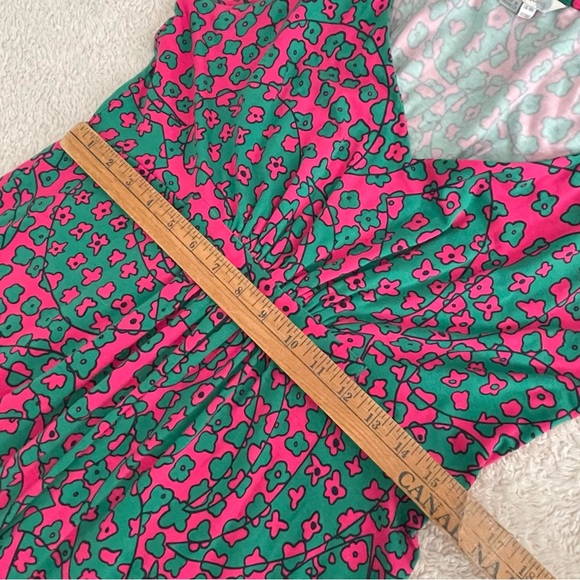 Boden Vibrant Pink & Green Floral Stretchy Maxi Dress Sz 14 Sleeveless Summer - Picture 6 of 13